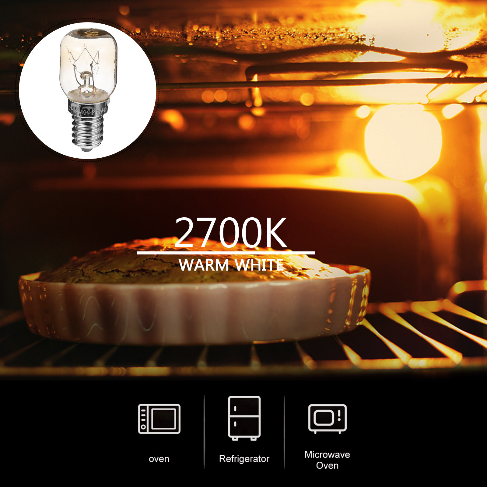 4 Buah Lampu Oven, Bohlam Taha - Microwave Oven ulasan dan harga